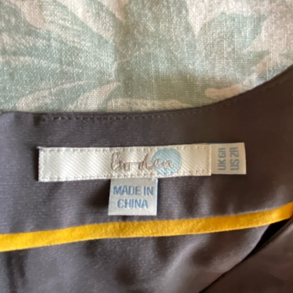 Boden Grey Peplum Silk-Blend Top - Picture 4 of 9